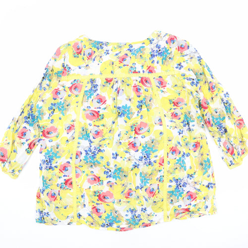 Per Una Womens Multicoloured Floral Viscose Basic Blouse Size 18 Round Neck