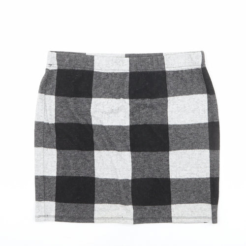 Select Womens Grey Plaid Polyester Mini Skirt Size 14
