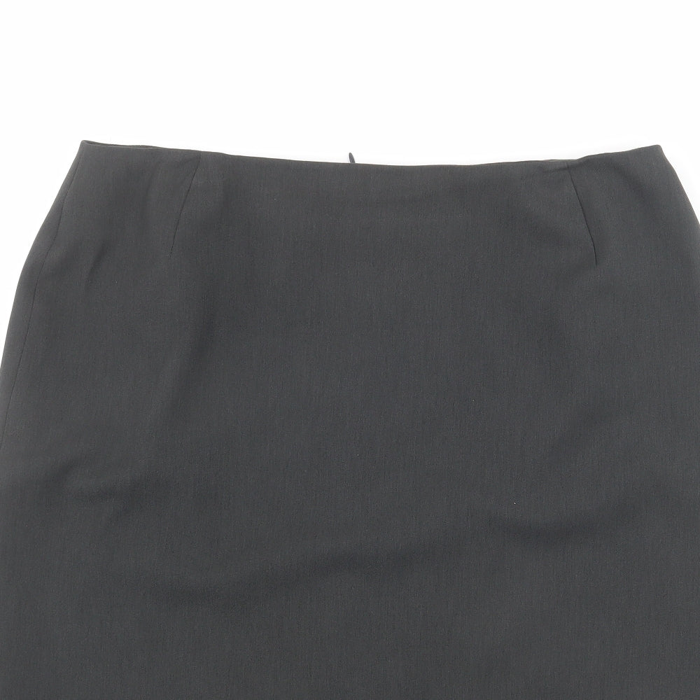 BHS Womens Grey Polyester Straight & Pencil Skirt Size 18 Zip