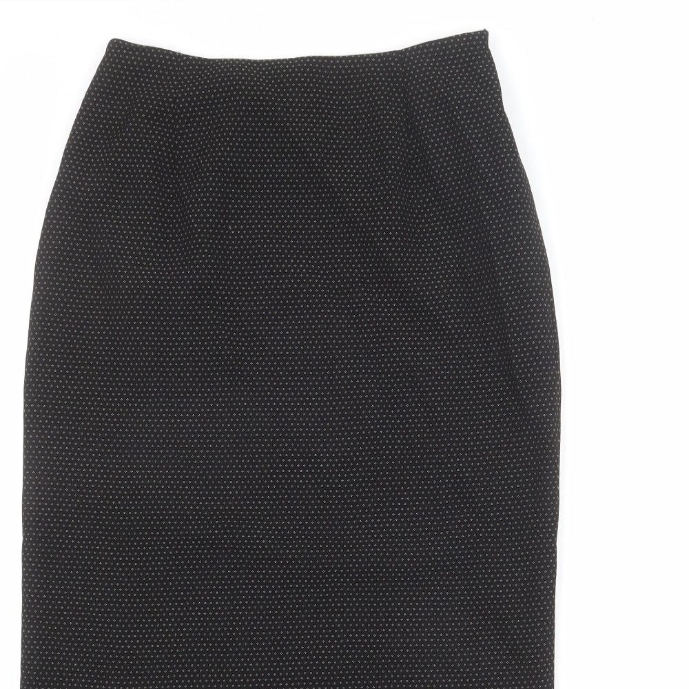 Alex & Co Womens Black Polka Dot Polyester Trumpet Skirt Size 10 Zip