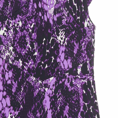 Planet Womens Multicoloured Animal Print Polyester Shift Size 16 V-Neck Pullover - Snakeskin pattern