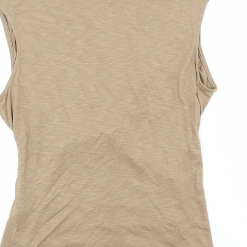 Marks and Spencer Womens Brown Modal Basic Blouse Size 18 V-Neck