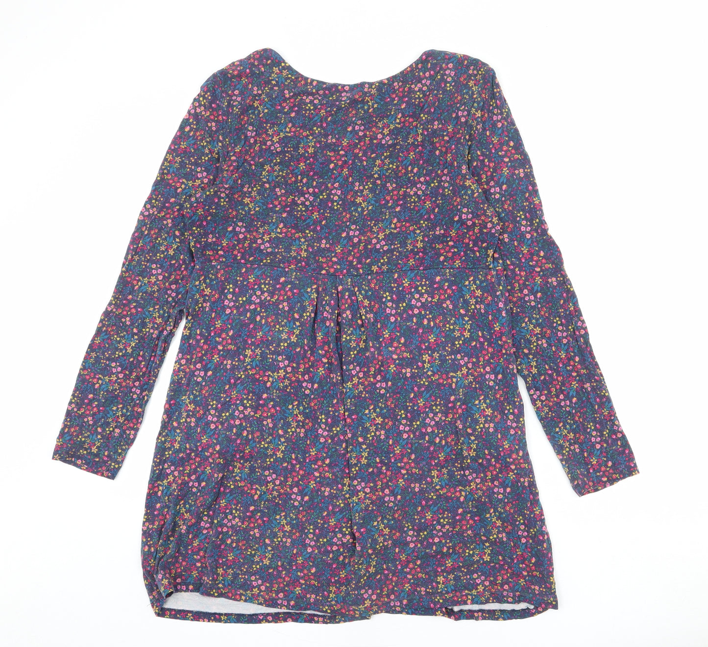 Joules Womens Multicoloured Floral Viscose Jumper Dress Size 16 Scoop Neck Pullover