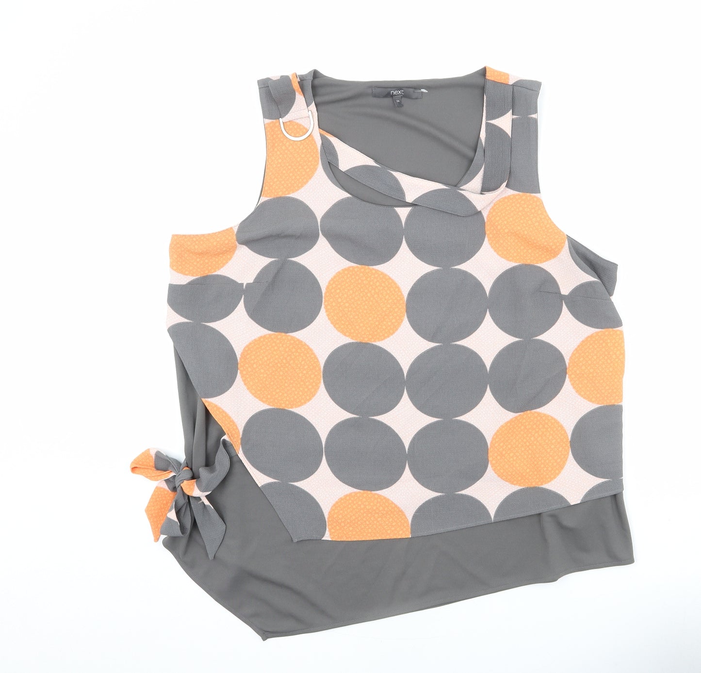 NEXT Womens Multicoloured Geometric Polyester Basic Blouse Size 20 Scoop Neck
