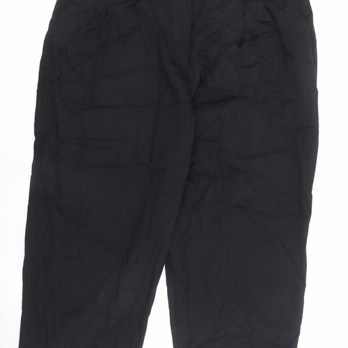 Marks and Spencer Womens Black Lyocell Trousers Size 22 L26 in Regular Zip