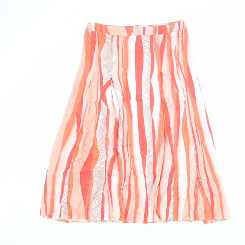 Barbara Lebek Womens Multicoloured Geometric Viscose A-Line Skirt Size 10 Zip