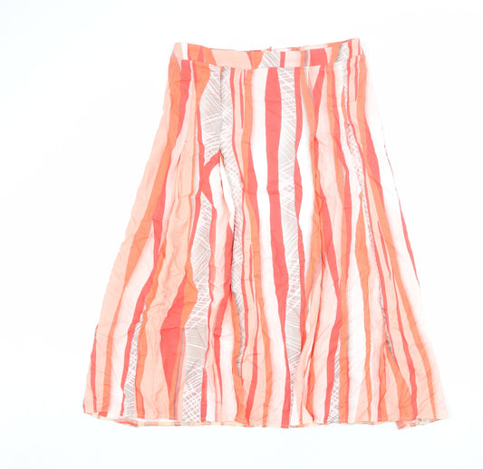 Barbara Lebek Womens Multicoloured Geometric Viscose A-Line Skirt Size 10 Zip