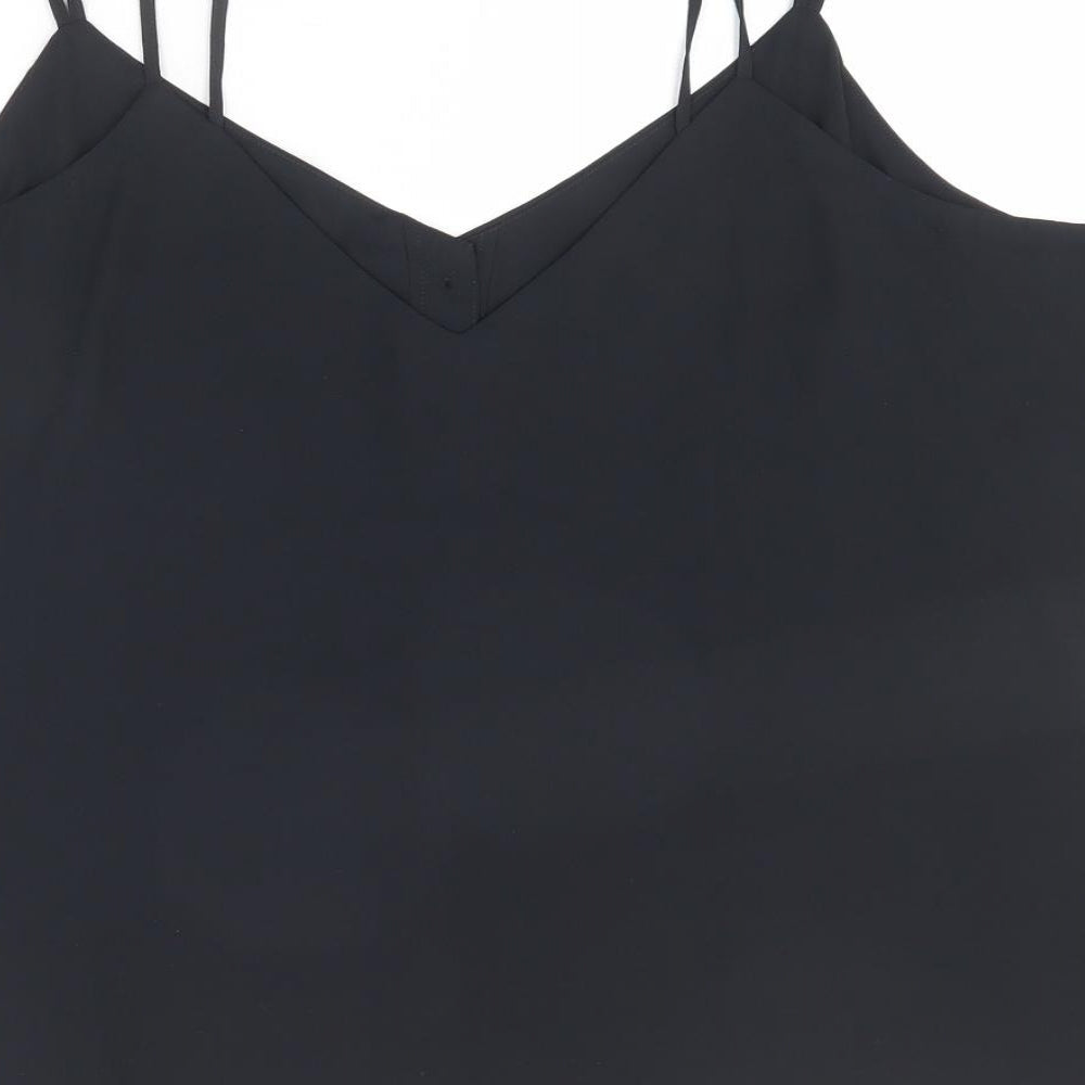 Marks and Spencer Womens Black Polyester Basic Tank Size 20 V-Neck