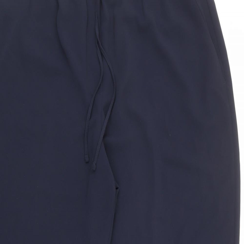 Marks and Spencer Womens Blue Polyester Trousers Size 22 L30 in Regular Drawstring