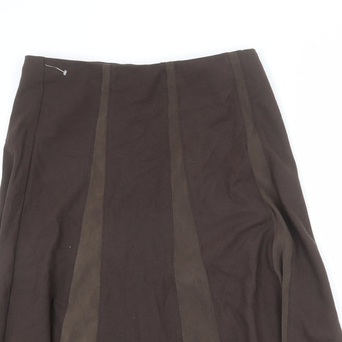 Marks and Spencer Womens Brown Viscose A-Line Skirt Size 14