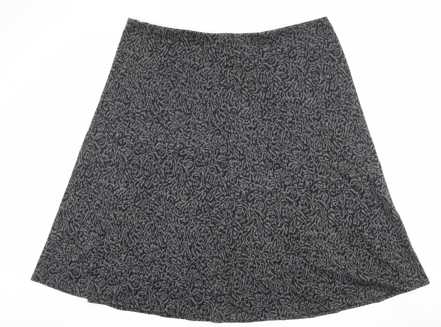 Bonmarché Womens Grey Geometric Polyester A-Line Skirt Size 22