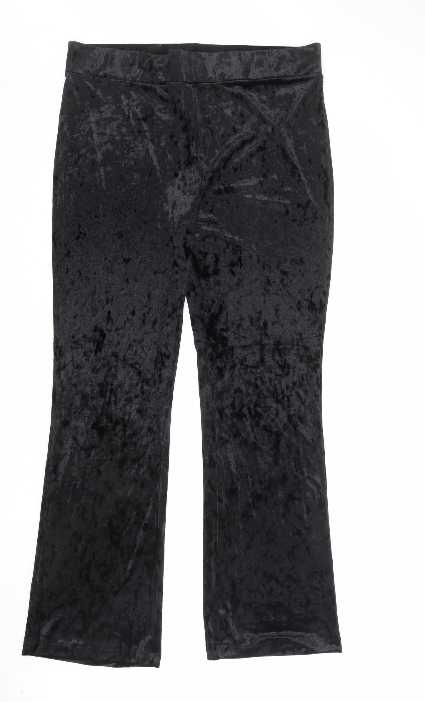Marks and Spencer Womens Black Polyester Trousers Size 20 L32 in Regular