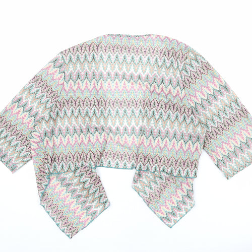 Per Una Womens Multicoloured V-Neck Geometric Polyester Cardigan Jumper Size 20