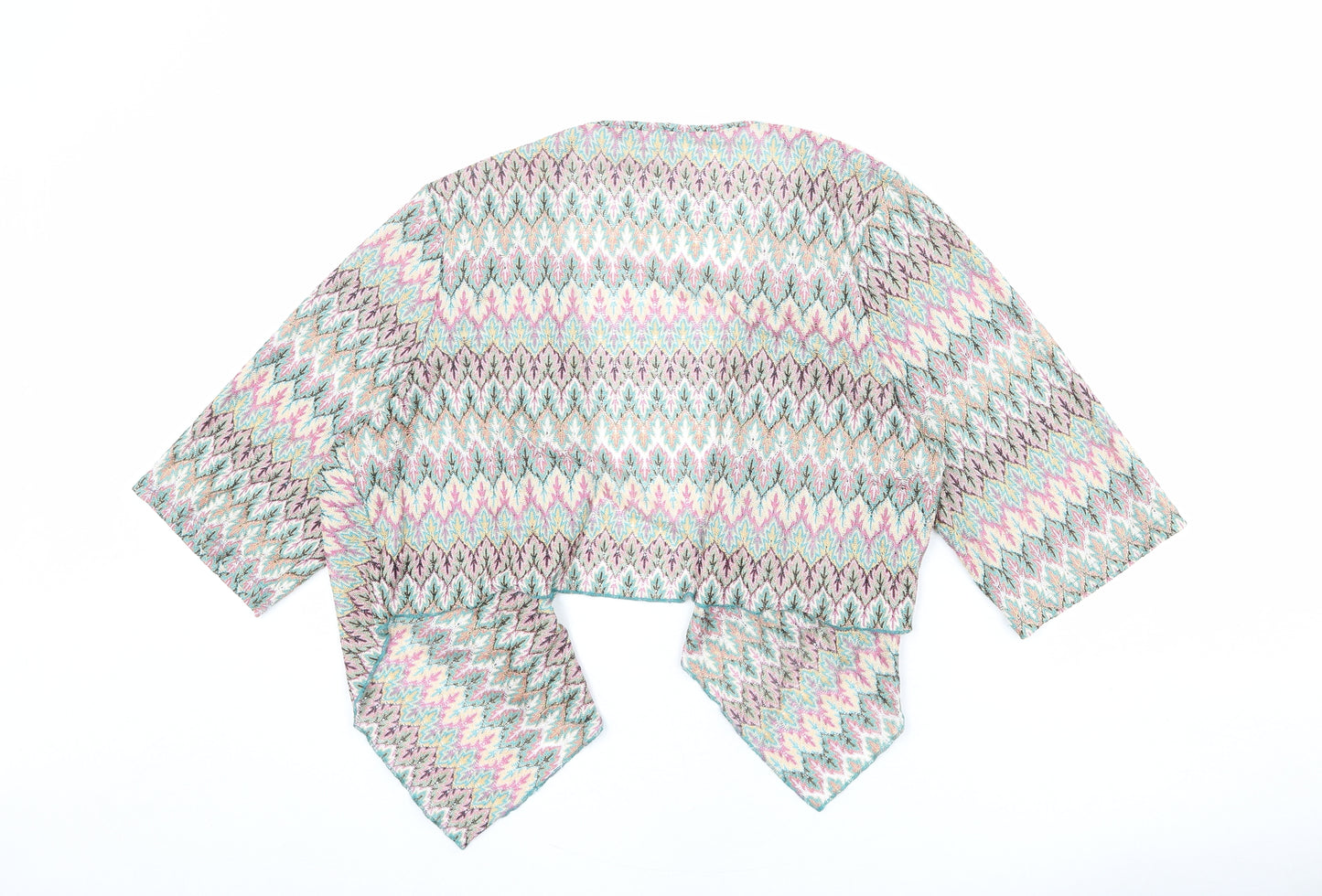 Per Una Womens Multicoloured V-Neck Geometric Polyester Cardigan Jumper Size 20