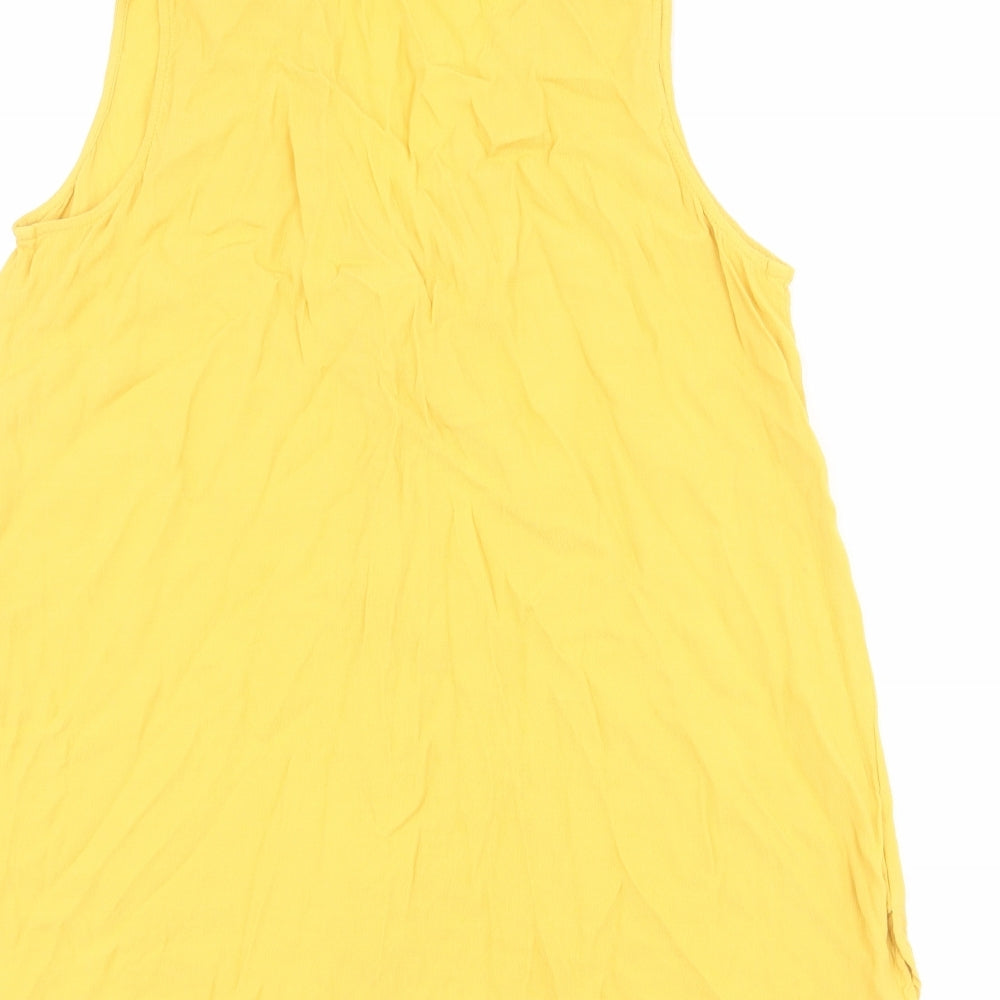 New Look Womens Yellow Viscose Basic Blouse Size 16 V-Neck