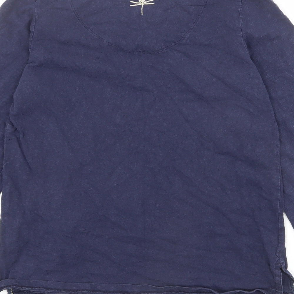 Joules Womens Blue 100% Cotton Basic T-Shirt Size 8 V-Neck