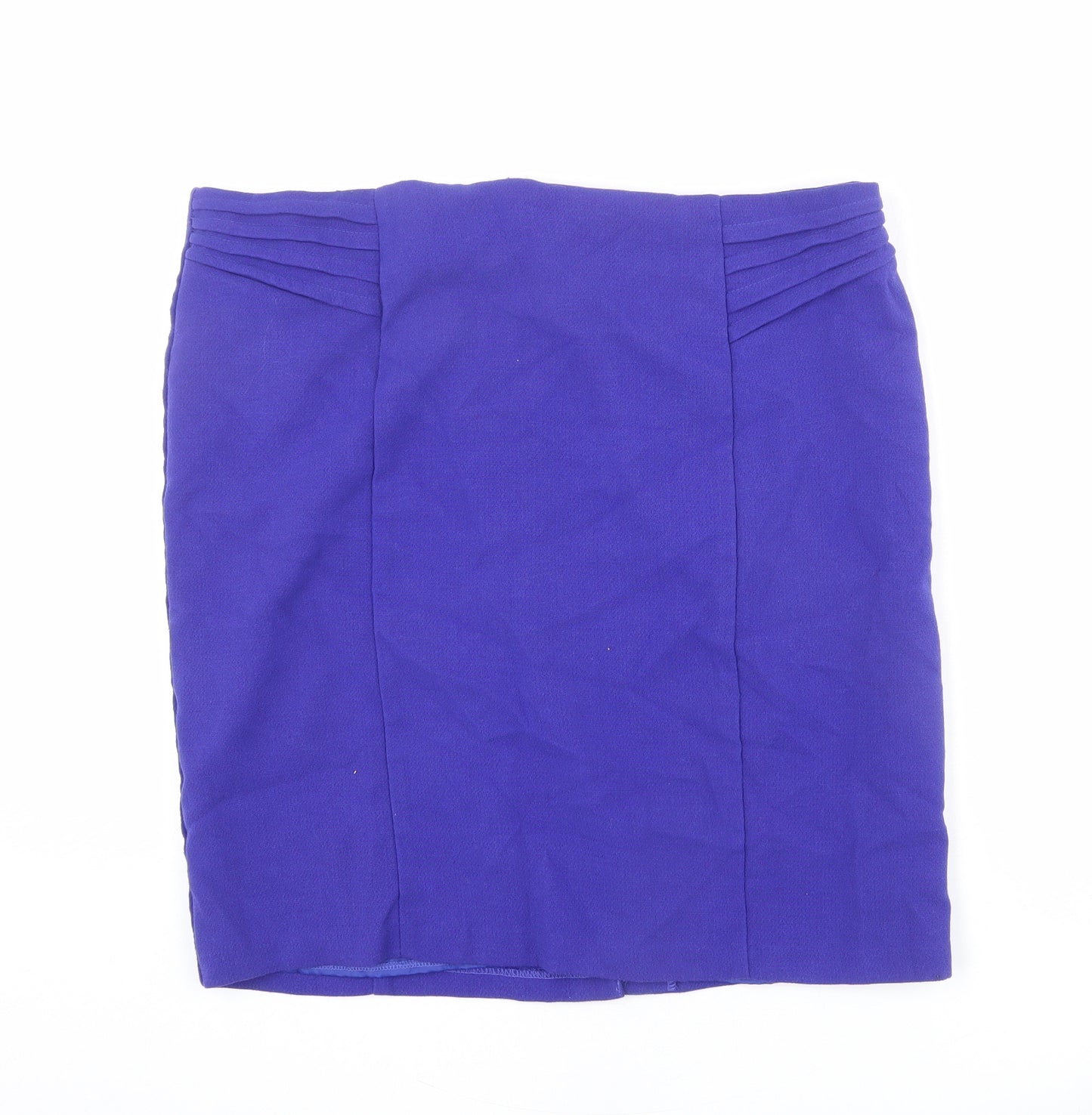 BHS Womens Blue Polyester A-Line Skirt Size 20 Zip