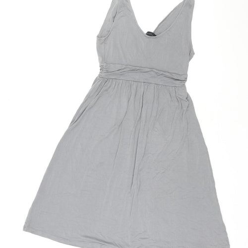 The White Company Womens Grey Viscose Tank Dress Size S V-Neck Pullover