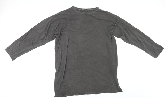 Boohoo Womens Grey Polyester Basic T-Shirt Size 10 Crew Neck - HEY! good