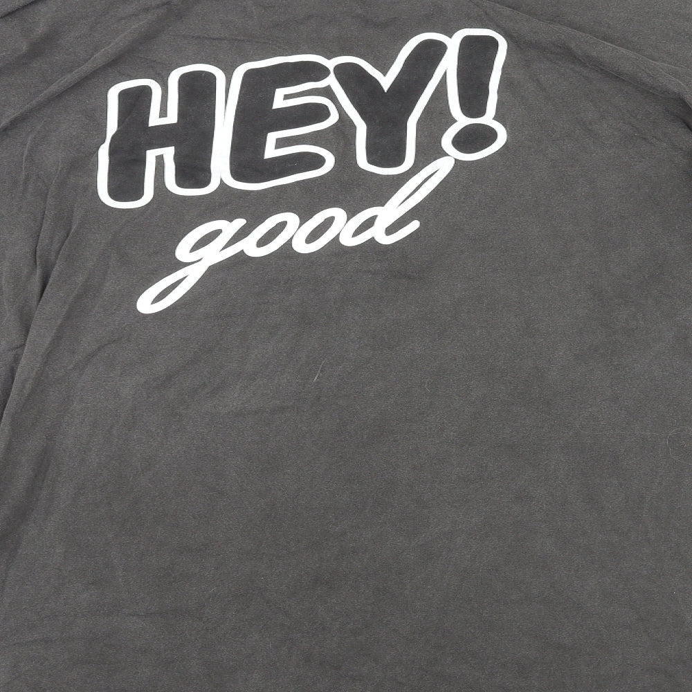 Boohoo Womens Grey Polyester Basic T-Shirt Size 10 Crew Neck - HEY! good