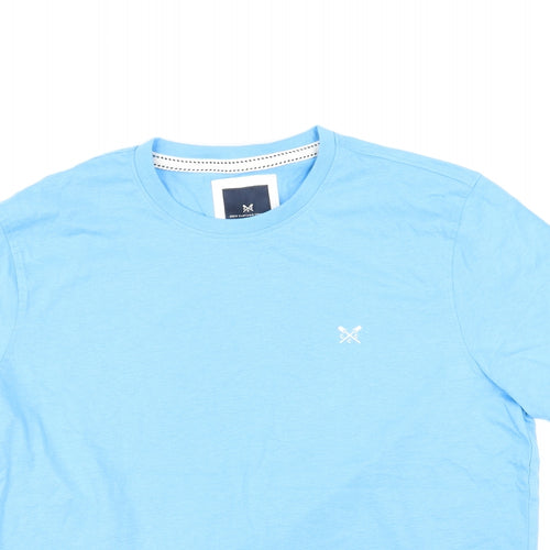 Crew Clothing Mens Blue Cotton T-Shirt Size L Crew Neck