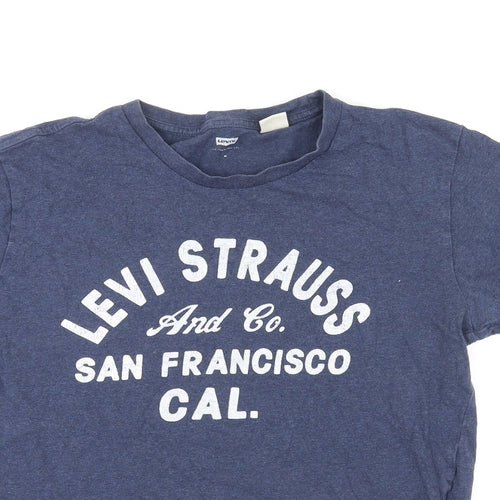 Levi's Womens Blue Cotton Basic T-Shirt Size M Crew Neck - Levi Strauss and Co. San Francisco Cal.