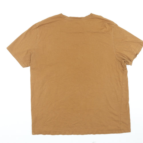 NEXT Mens Brown Cotton T-Shirt Size 2XL Crew Neck