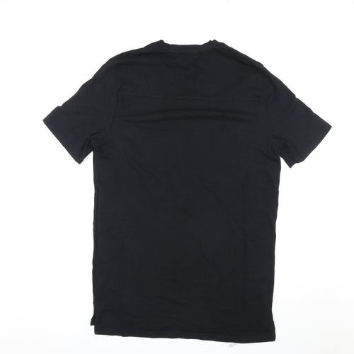 Zara Mens Black Cotton T-Shirt Size XL Crew Neck
