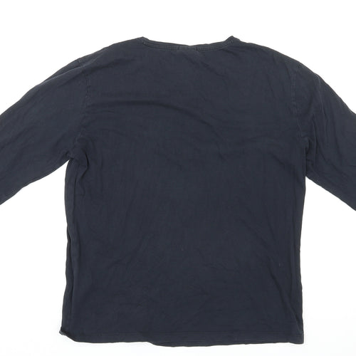 HUGO BOSS Mens Black Cotton T-Shirt Size L V-Neck