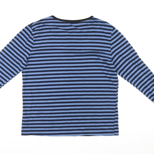 Aibrou Mens Multicoloured Striped Cotton T-Shirt Size XL Round Neck