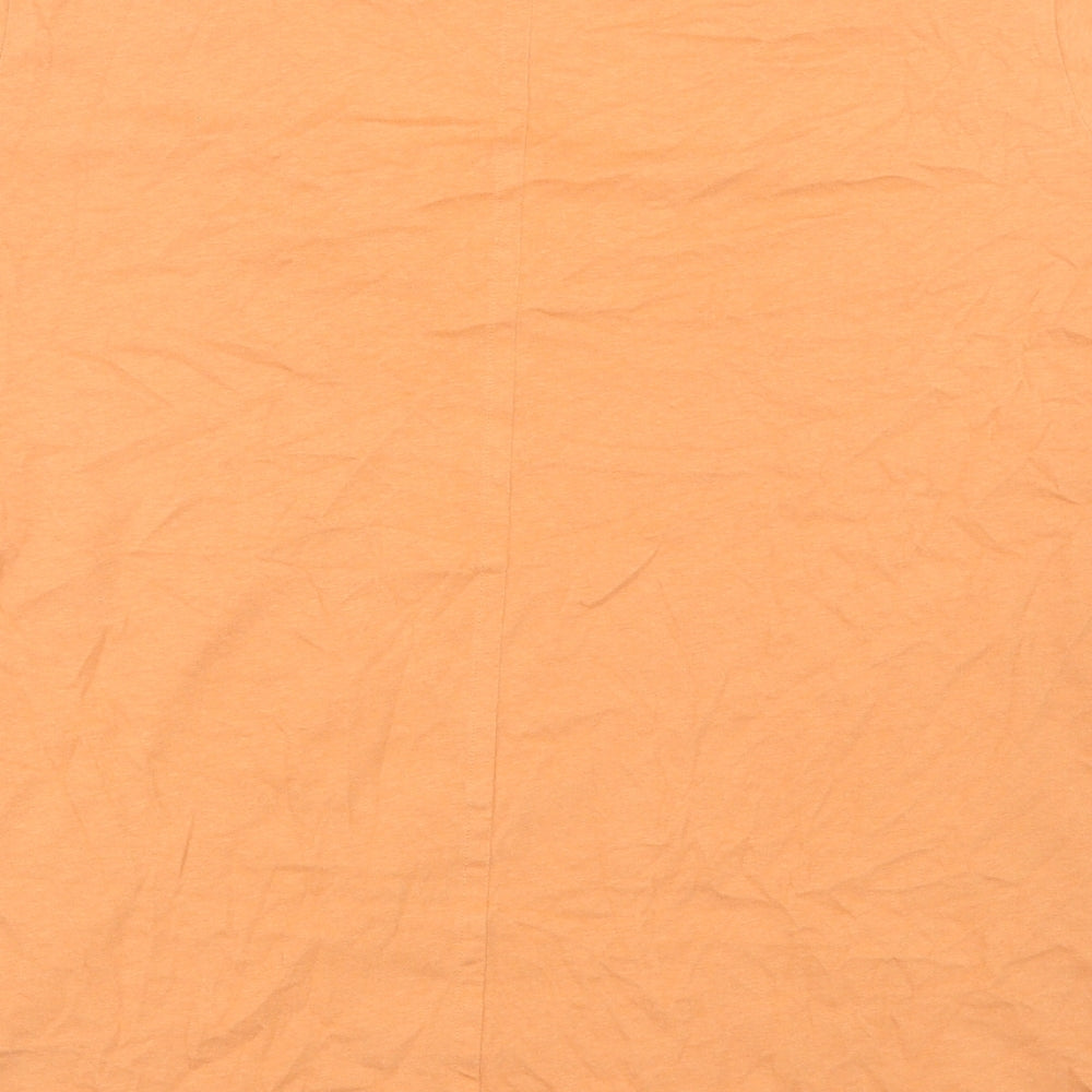 Very Womens Orange Cotton Basic T-Shirt Size 18 V-Neck
