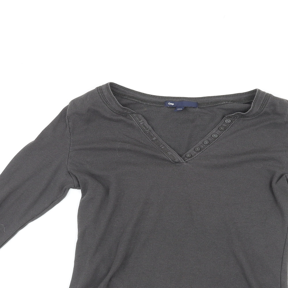 Gap Womens Grey Cotton Basic Tank Size M Henley