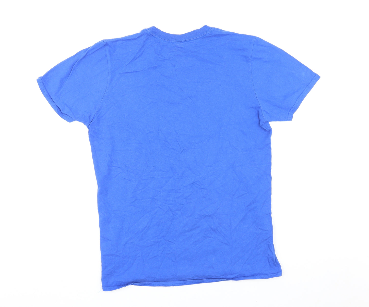Gildan Mens Blue Cotton T-Shirt Size M Round Neck - Never Underestimate An Old Man