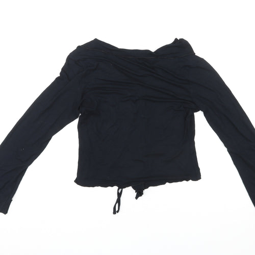Per Una Womens Black Polyester Basic Blouse Size 12 V-Neck
