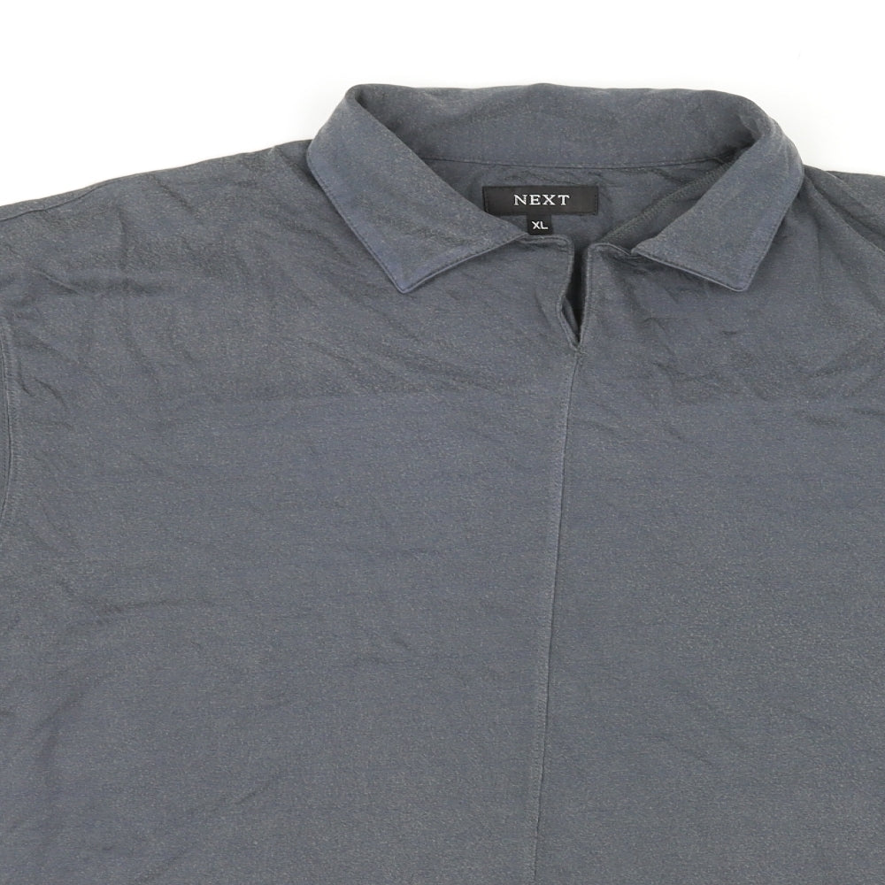 NEXT Mens Blue Cotton T-Shirt Size XL Collared