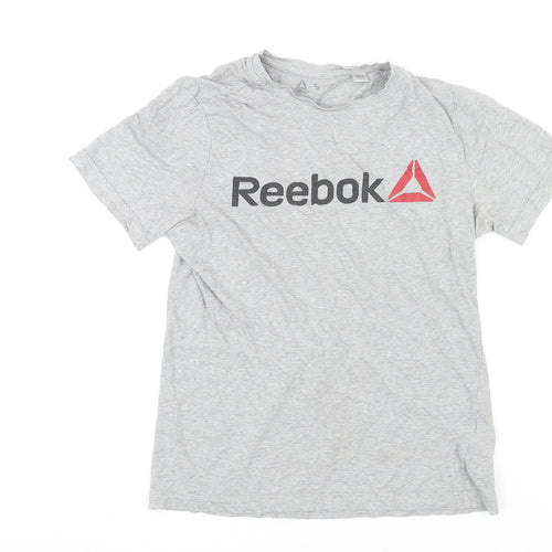Reebok Mens Grey Cotton T-Shirt Size S Round Neck