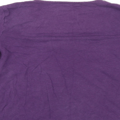 Boden Womens Purple Cotton Basic T-Shirt Size 14 Scoop Neck