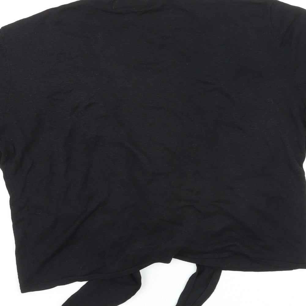 Kaliko Womens Black Viscose Basic T-Shirt Size 18 V-Neck - Sequins