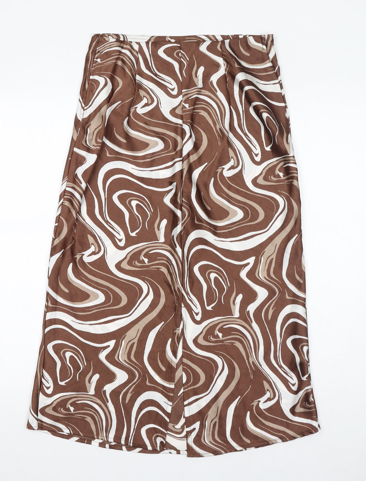 Hollister Womens Brown Geometric Polyester A-Line Skirt Size M Zip