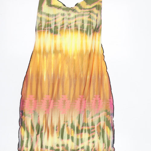 Bershka Womens Multicoloured Geometric Polyester Bodycon Size M V-Neck Pullover