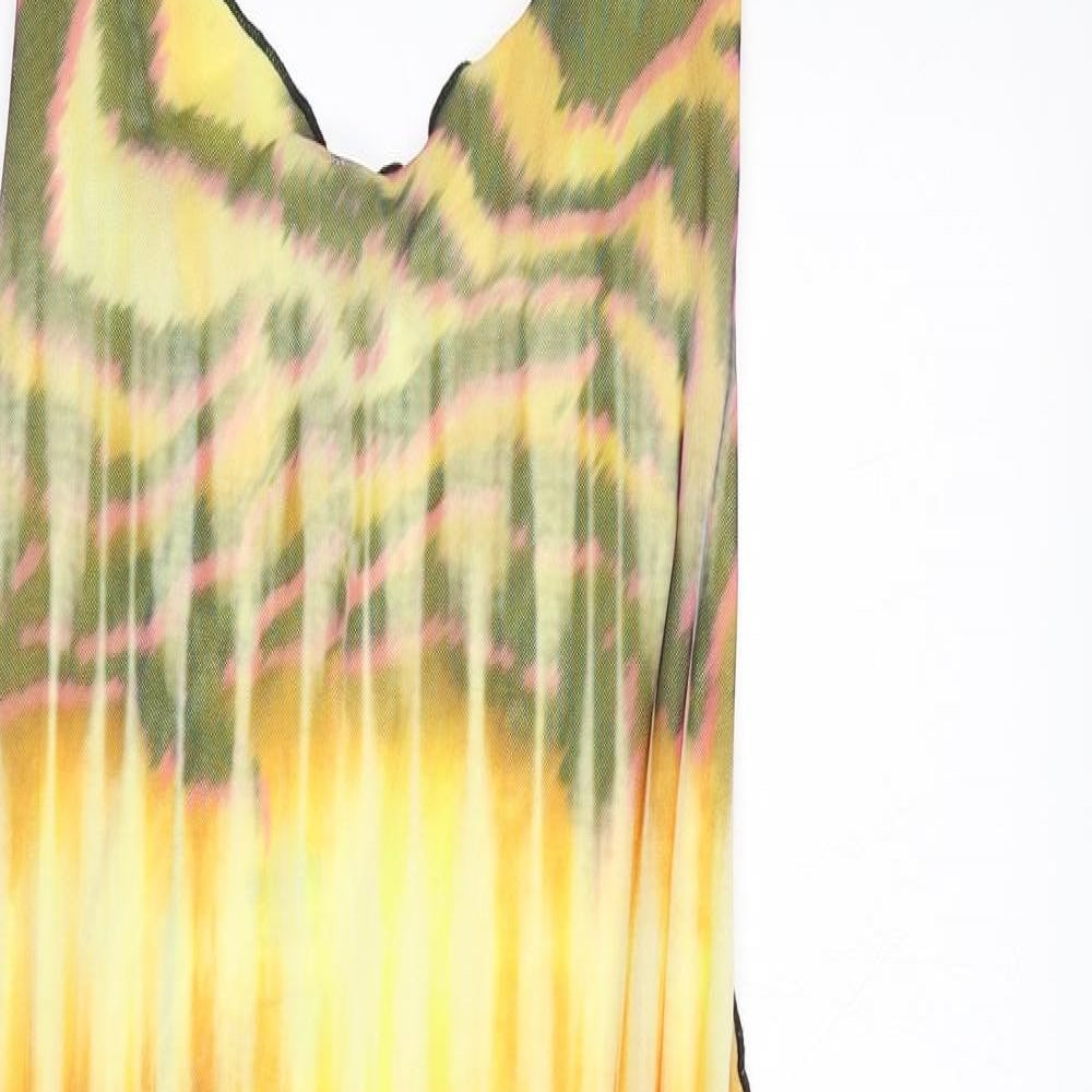 Bershka Womens Multicoloured Geometric Polyester Bodycon Size M V-Neck Pullover
