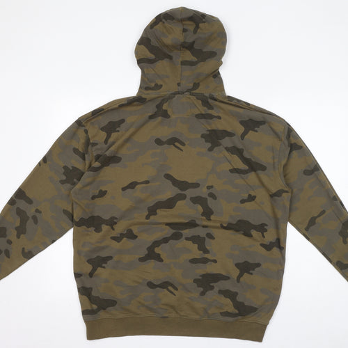 Boohoo Mens Brown Camouflage Cotton Pullover Hoodie Size S