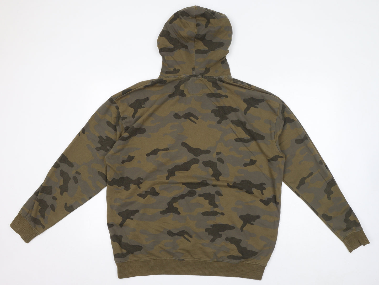 Boohoo Mens Brown Camouflage Cotton Pullover Hoodie Size S
