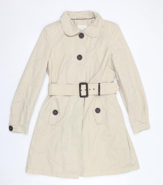 Marks and Spencer Womens Ivory Trench Coat Coat Size 14 Button