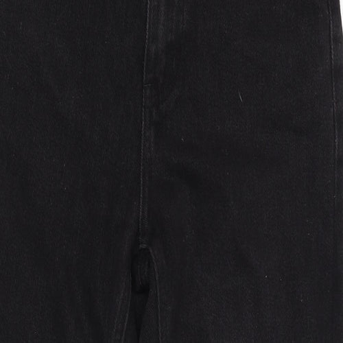 Boohoo Womens Black Cotton Straight Jeans Size 8 L26 in Regular Zip
