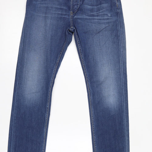 Twenty8Twelve Womens Blue Cotton Straight Jeans Size 28 in L34 in Regular Button