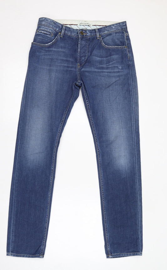 Twenty8Twelve Womens Blue Cotton Straight Jeans Size 28 in L34 in Regular Button