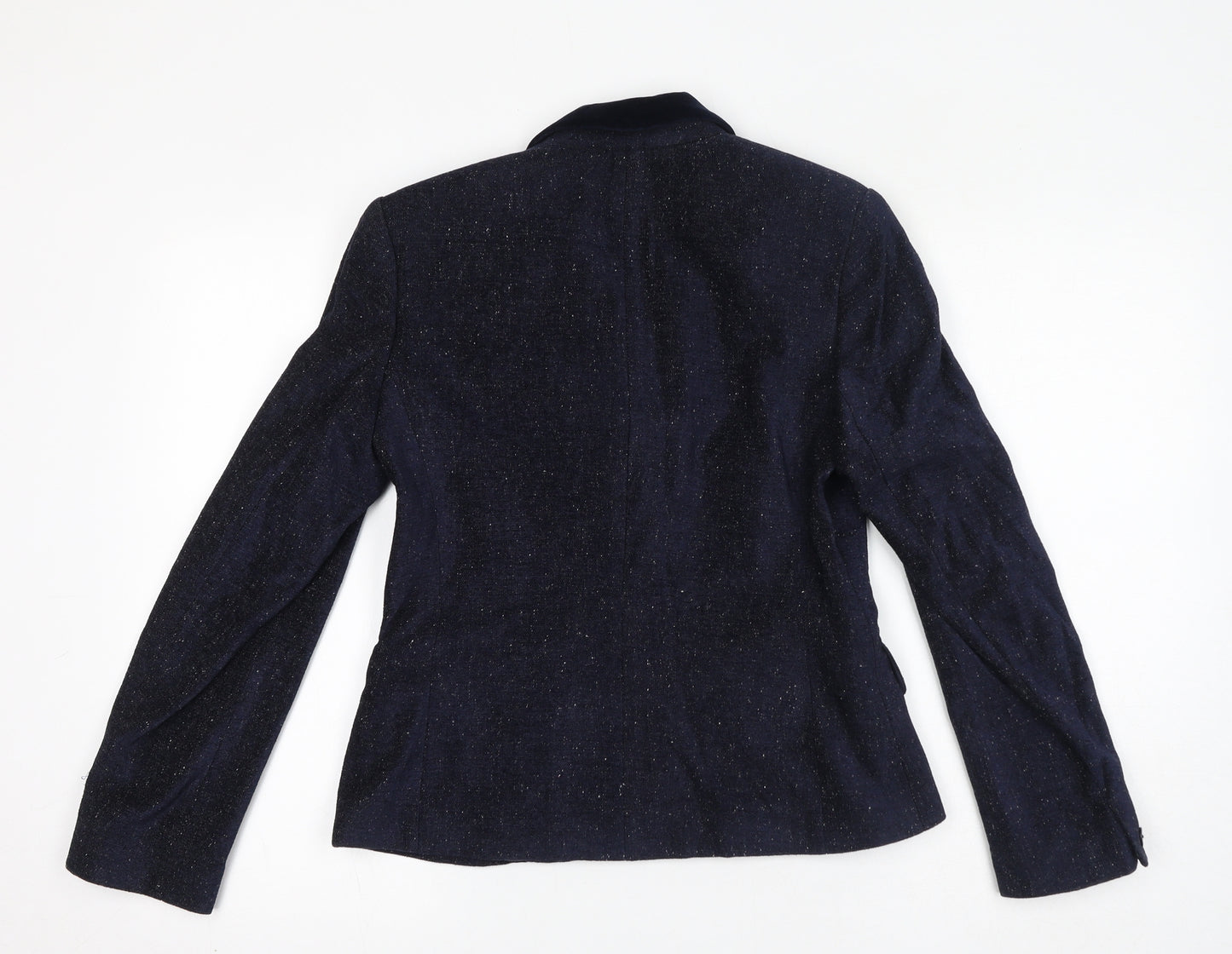 Laura Ashley Womens Blue Geometric Jacket Blazer Size 18 Button