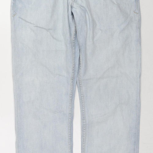 Lab Mens Blue Cotton Straight Jeans Size 32 in L27 in Regular Zip