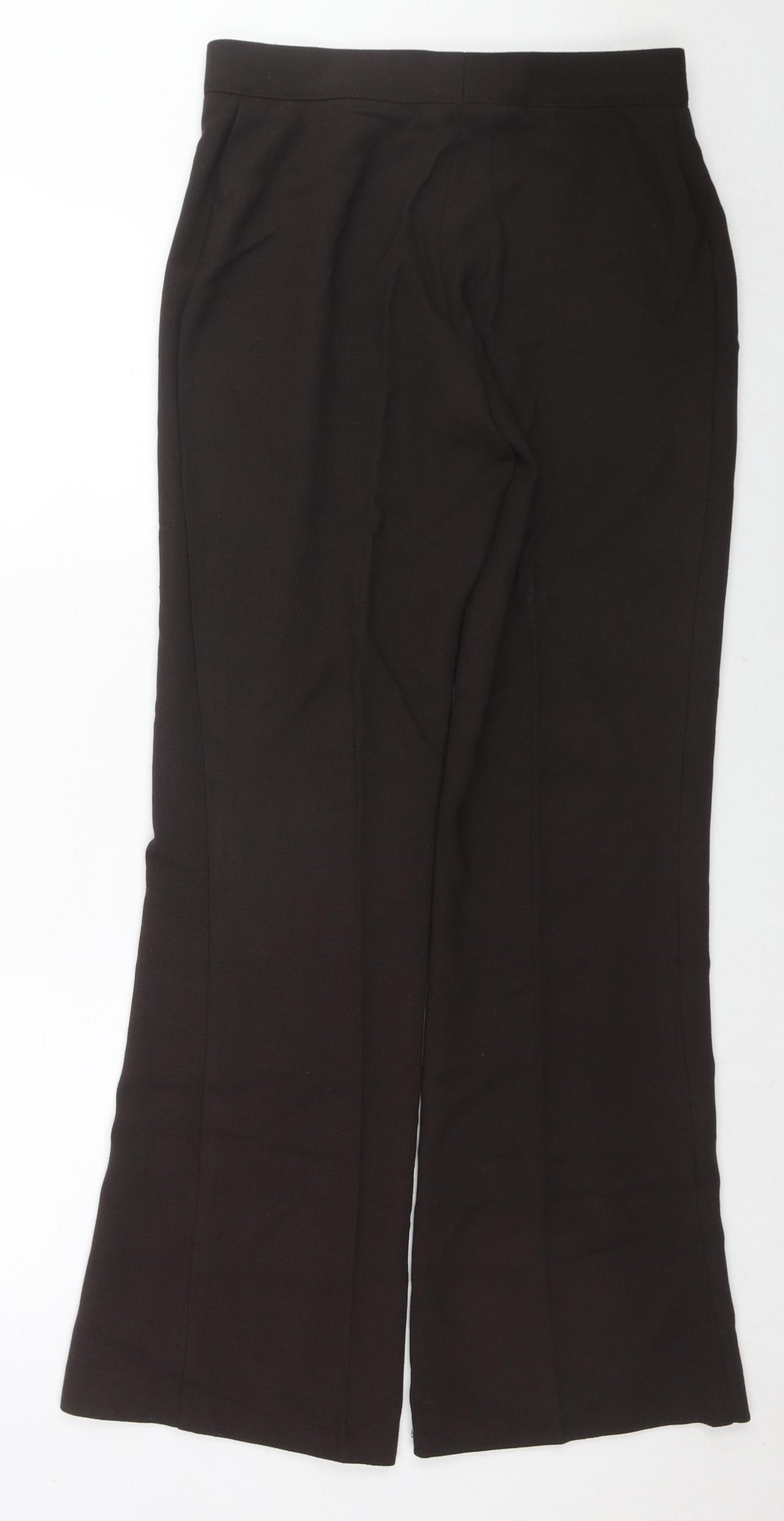Marks and Spencer Womens Brown Polyester Dress Pants Trousers Size 12 L31 in Regular Zip